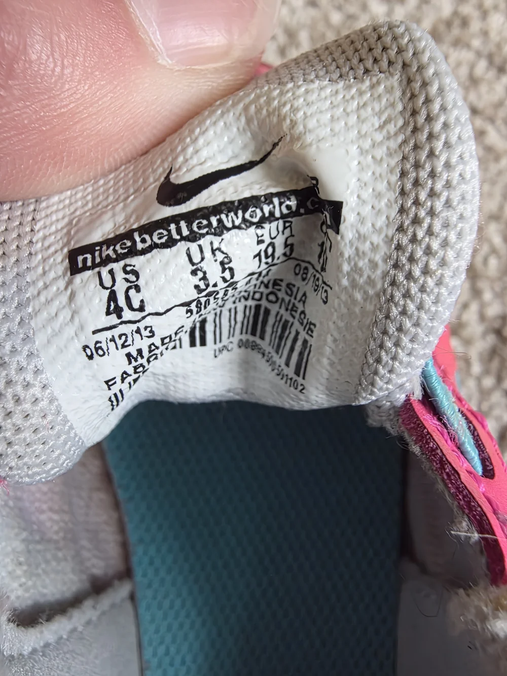Nike Kids' Pink Athletic Sneakers with Teal Accents